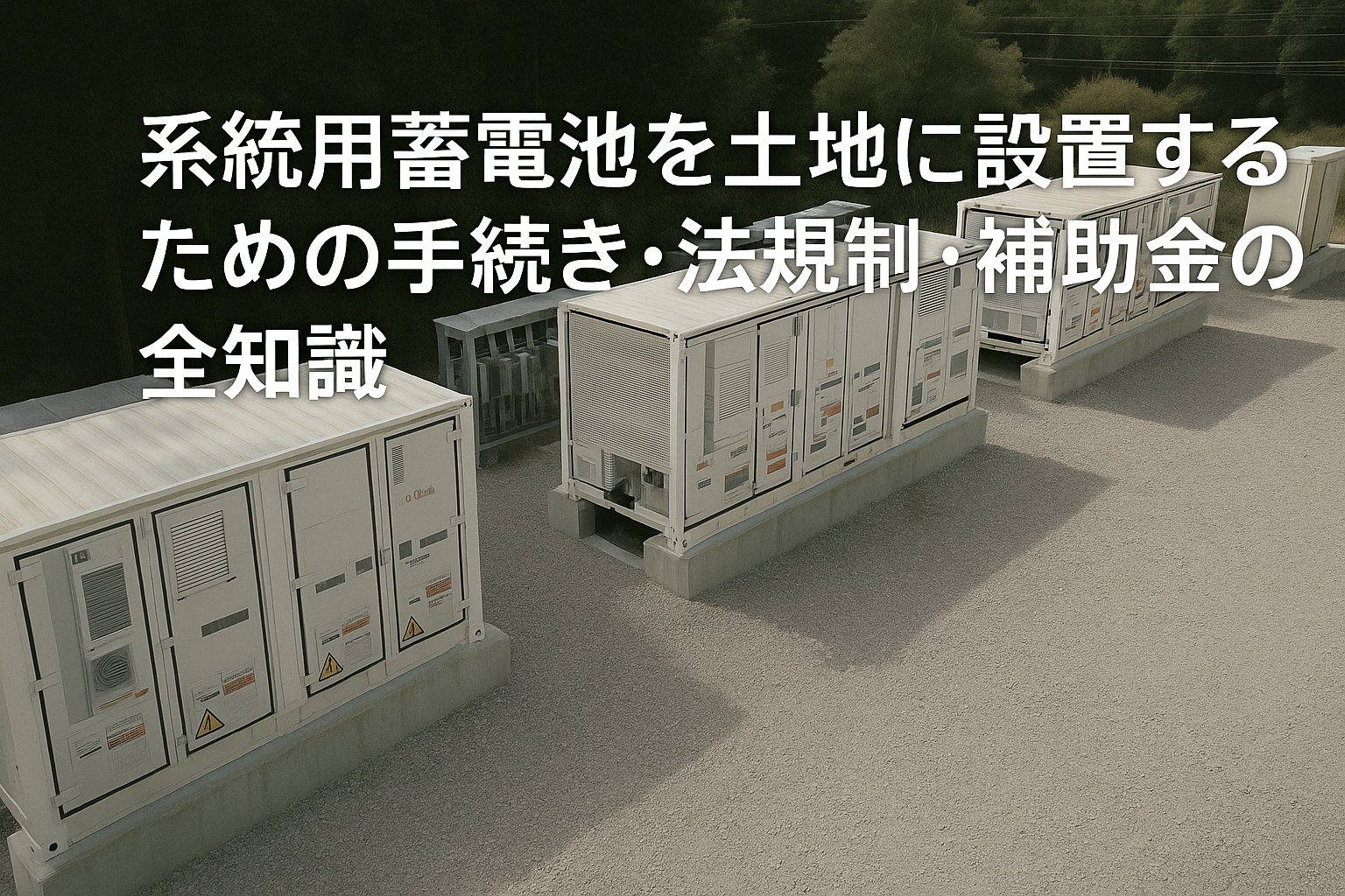 系統用蓄電池を土地に設置する手続きと補助金制度を解説する画像