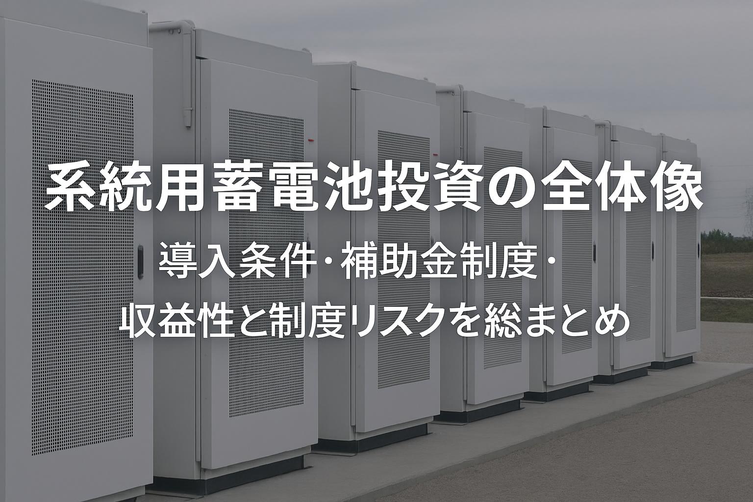 系統用蓄電池 投資
