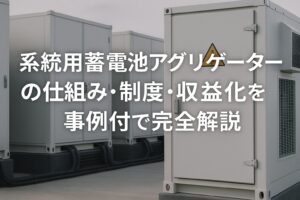 系統用蓄電池アグリゲーターの仕組み・制度・収益化を事例付きで完全解説