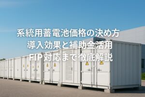 系統用蓄電池価格の決め方と導入効果｜補助金活用・FIP対応まで徹底解説